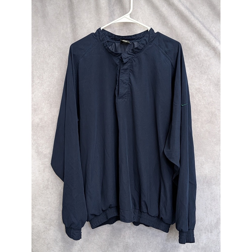 Nike Golf Mens XL Navy Blue Windbreaker Pullover‎ Mock Neck Jacket Vintage C106